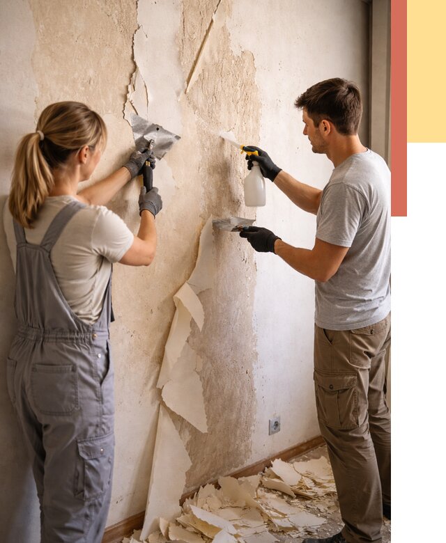 Снятие старых обоев в Сибае от 5395 руб. под ключ недорого | ОТДЕЛОЧНИК-Сба