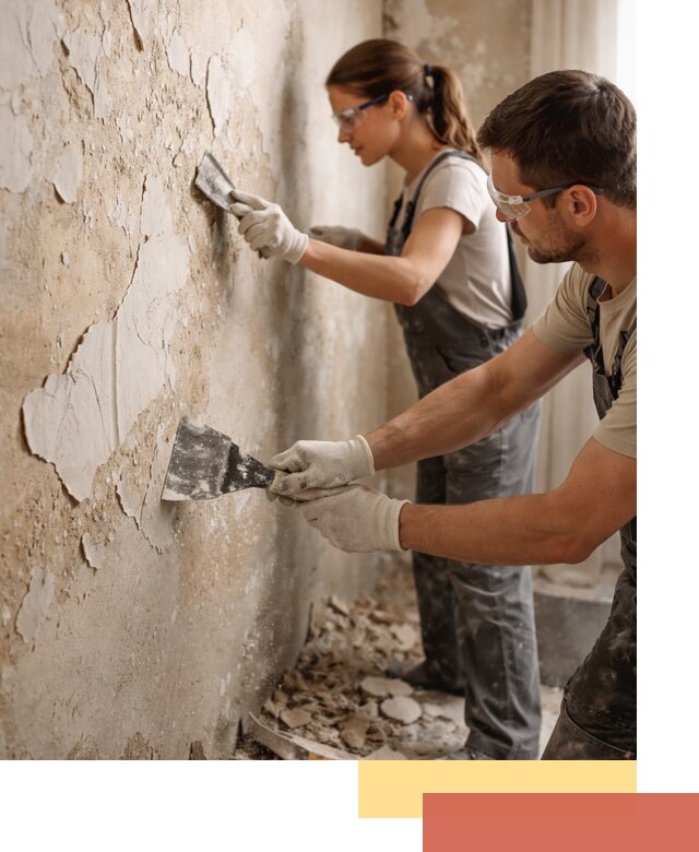 Снятие старой шпаклевки и подготовка поверхностей в Сибае
