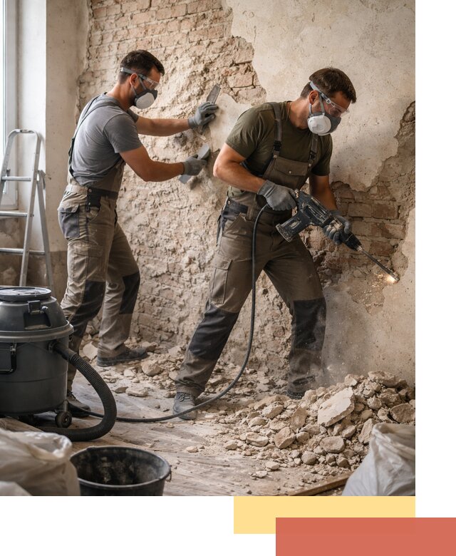 Демонтаж штукатурки со стен в Сибае быстро и аккуратно