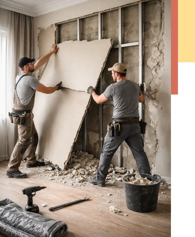 Демонтаж гипсокартона со стен в Сибае от 360 руб. — услуги демонтажа | ОТДЕЛОЧНИК-Сба