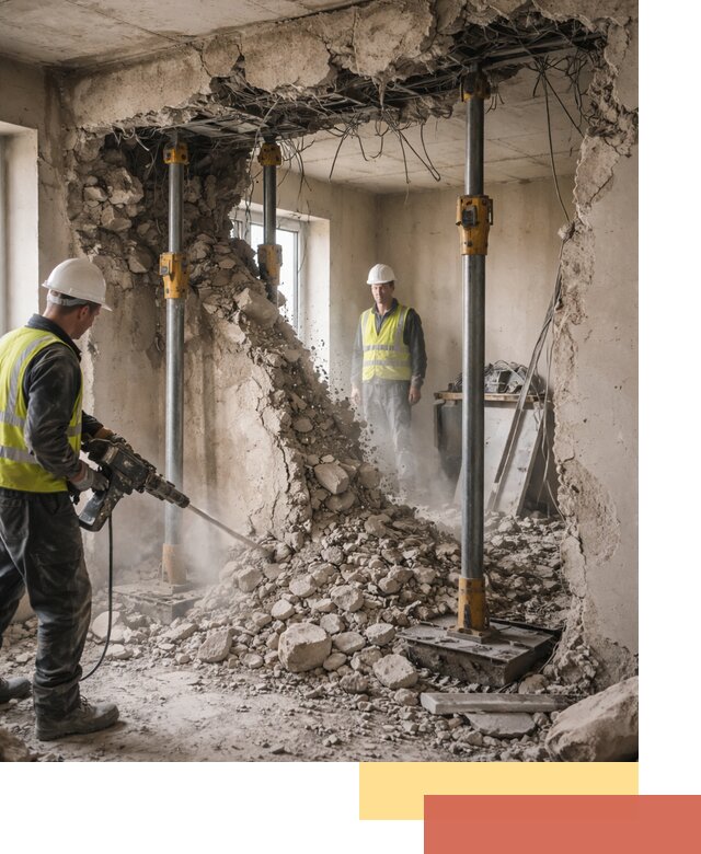 Снос несущих стен в Сибае с гарантией безопасности и качества