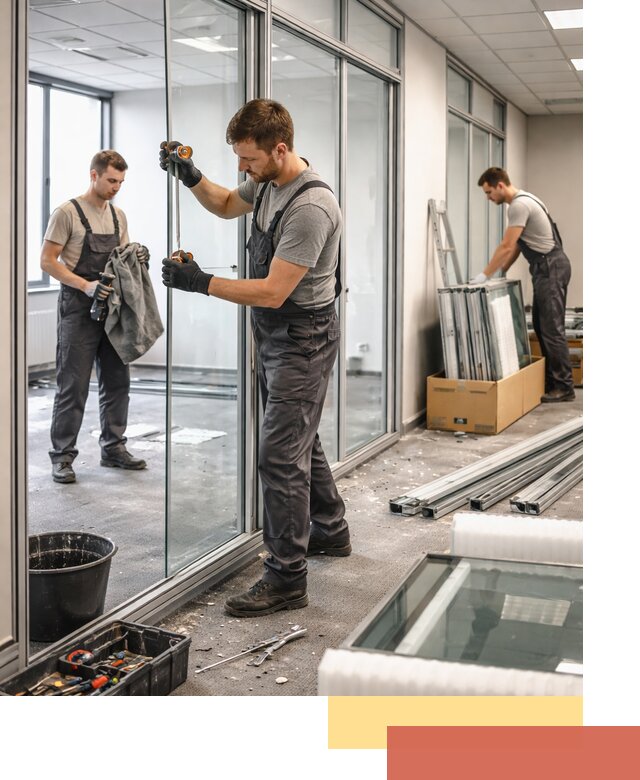 Демонтаж стеклянных перегородок в Сибае быстро и безопасно