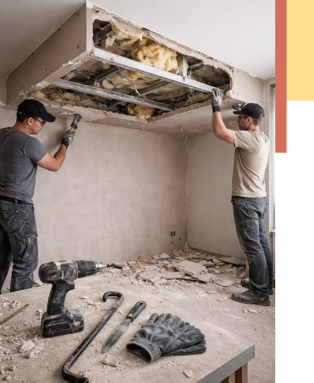 Демонтаж короба из гипсокартона в Сибае от 1562 руб. — быстро и недорого | ОТДЕЛОЧНИК-Сба