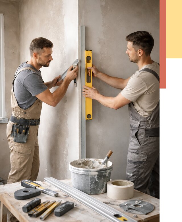 Выведение углов стен в Сибае от 1901 руб. быстро и недорого | ОТДЕЛОЧНИК-Сба