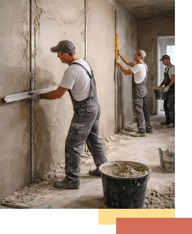 Штукатурка стен по маякам в Сибае — точная и ровная поверхность