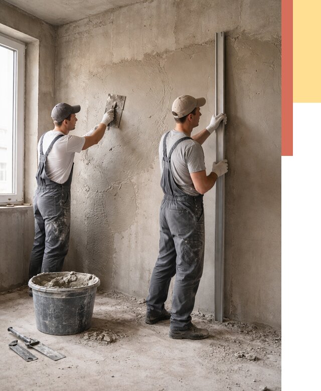 Штукатурка бетонных стен в Сибае от 4624 руб/м² — качественно и быстро | ОТДЕЛОЧНИК-Сба