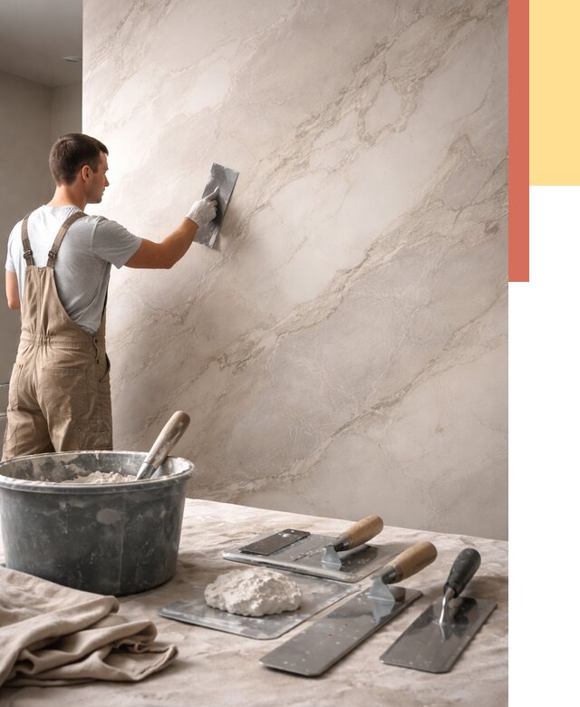 Декоративная штукатурка под мрамор в Сибае от 2877 руб./м² — быстро и недорого | ОТДЕЛОЧНИК-Сба