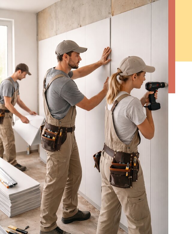 Монтаж ПВХ панелей на стены в Сибае от 462 руб/м2 — быстро и недорого | ОТДЕЛОЧНИК-Сба