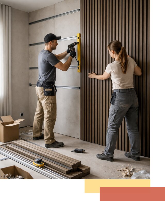 Монтаж реечных панелей на стены в Сибае