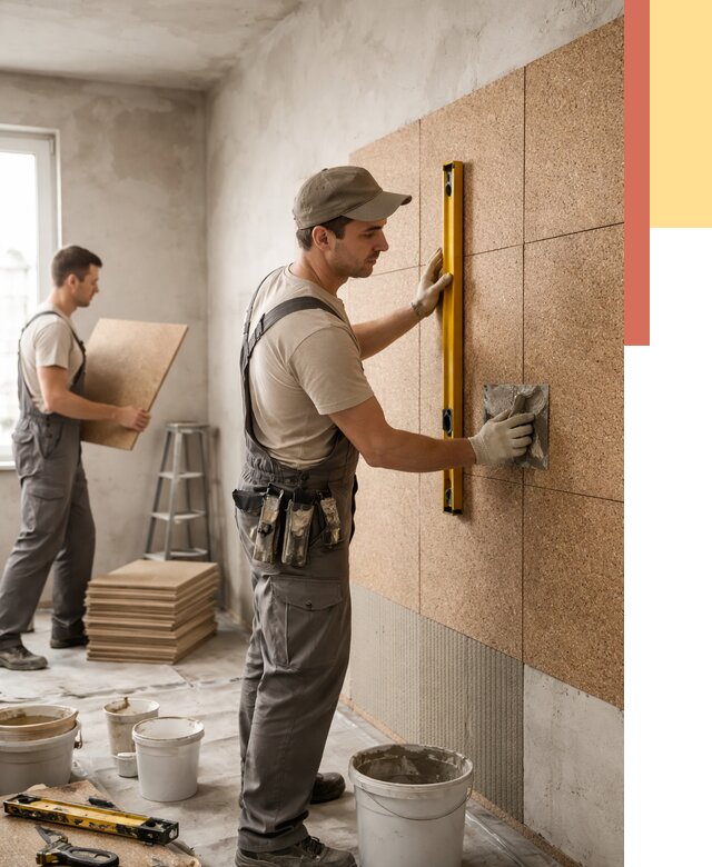 Монтаж пробковых панелей на стены в Сибае от 3597 руб. — ОТДЕЛОЧНИК-Сба