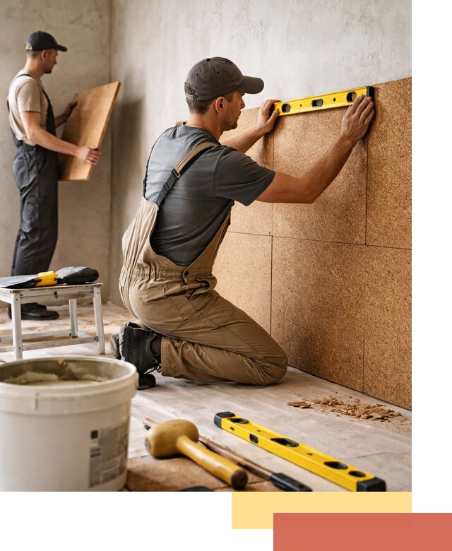 Монтаж пробковых панелей на стены в Сибае быстро и качественно