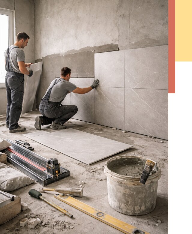 Облицовка стен керамогранитом в Сибае от 4316 руб./м² — услуги под ключ | ОТДЕЛОЧНИК-Сба