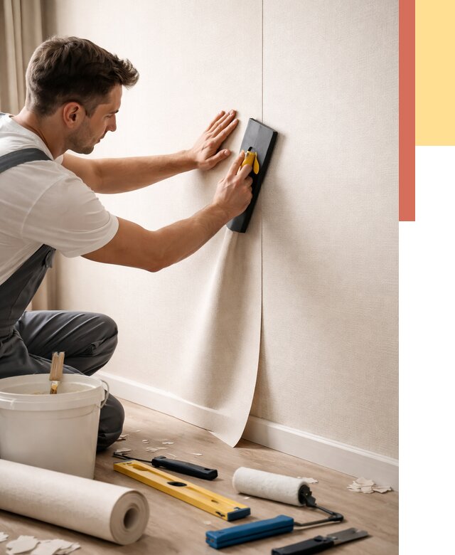 Поклейка виниловых обоев в Сибае от 4624 руб. | Быстро и недорого — ОТДЕЛОЧНИК-Сба