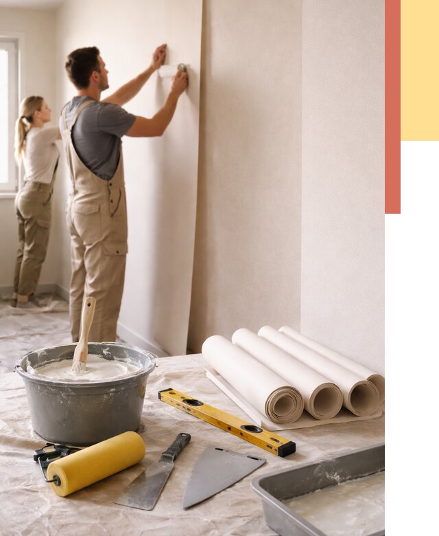 Поклейка бумажных обоев в Сибае от 5652 руб./м2 — быстро и недорого | ОТДЕЛОЧНИК-Сба