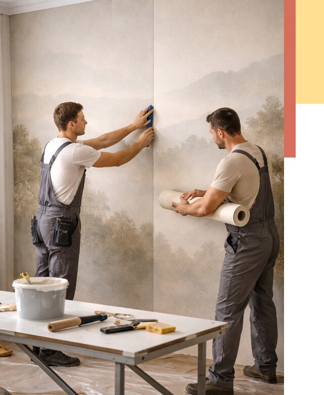 Поклейка фотообоев в Сибае от 8735 руб/м² — быстро и недорого | ОТДЕЛОЧНИК-Сба