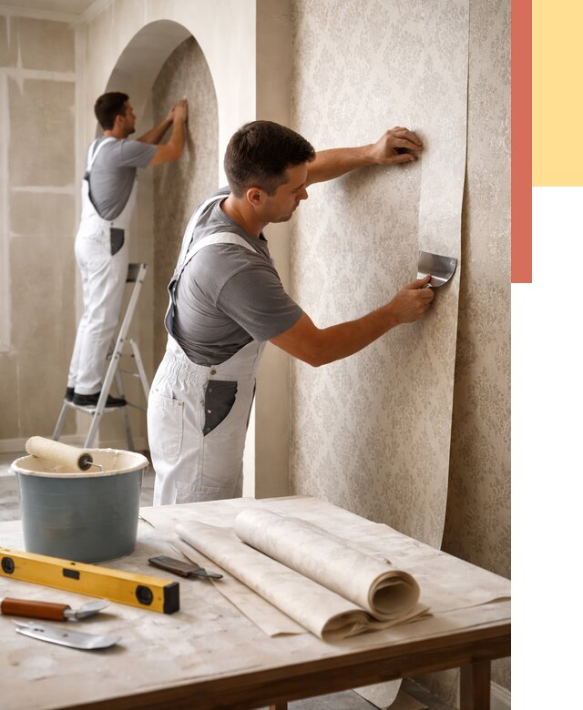 Поклейка обоев на сложные стены в Сибае от 2877 руб. под ключ | ОТДЕЛОЧНИК-Сба