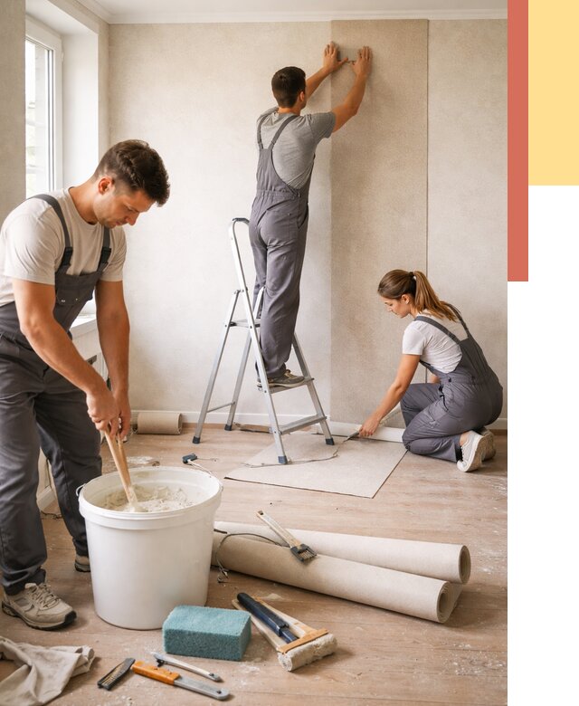 Оклейка стен обоями в Сибае от 3597 руб/м2 — быстро и недорого | ОТДЕЛОЧНИК-Сба