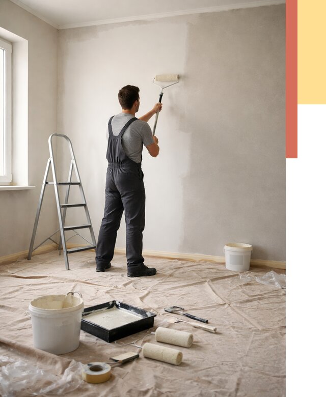 Покраска стен моющейся краской в Сибае от 360 руб./м² — быстро и недорого | ОТДЕЛОЧНИК-Сба