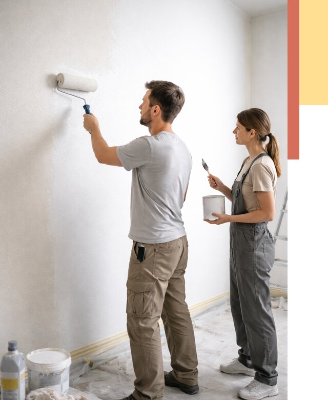 Окраска стен по стеклохолсту в Сибае от 4624 руб/м² под ключ | ОТДЕЛОЧНИК-Сба