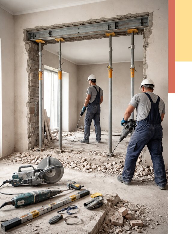 Прорезка проема в стене в Сибае от 4624 руб. — быстро и недорого | ОТДЕЛОЧНИК-Сба