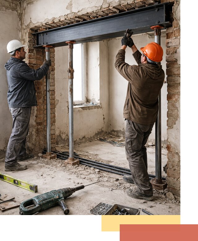 Усиление проема в стене в Сибае для расширения и безопасности