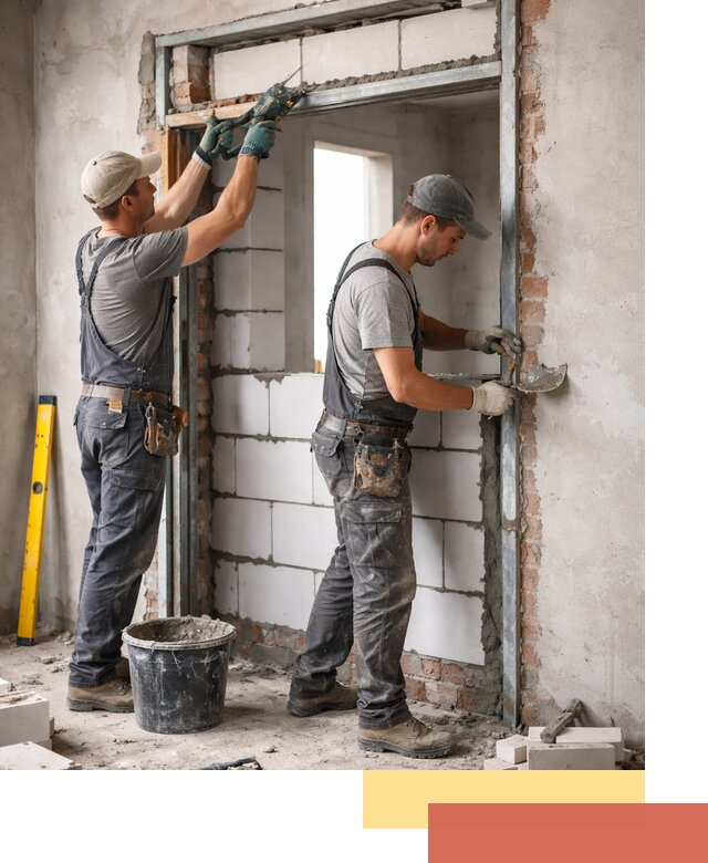 Закладка дверного проема под ключ в Сибае: демонтаж, монтаж, отделка