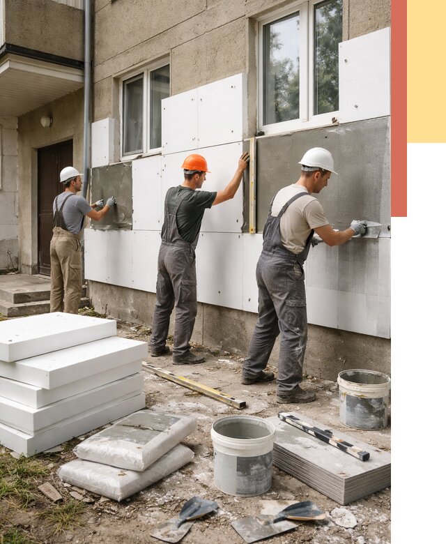 Утепление стен пенопластом в Сибае от 1798 руб. — недорого и под ключ | ОТДЕЛОЧНИК-Сба