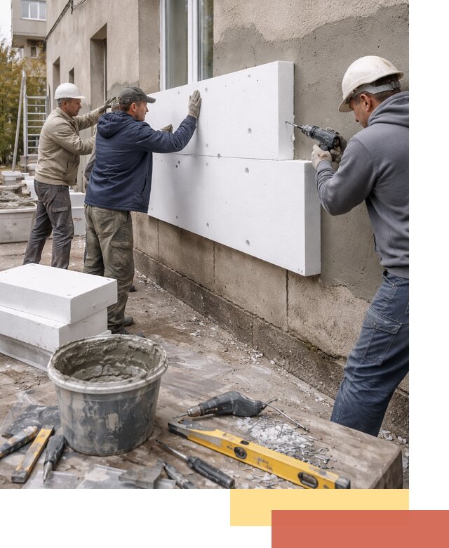 Утепление наружных стен пенопластом в Сибае