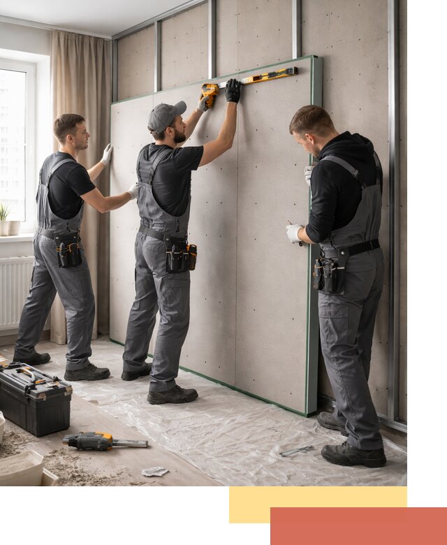 Шумоизоляция стен панелями ЗИПС в Сибае для жилых и коммерческих помещений