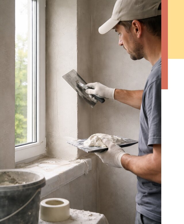 Штукатурка откосов в Сибае от 4624 руб/м² — услуги и выравнивание под ключ | ОТДЕЛОЧНИК-Сба