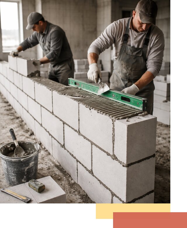 Кладка перегородок из газобетона в Сибае быстро и качественно