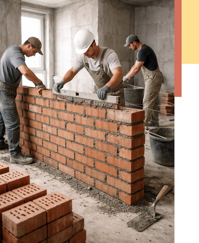 Кладка перегородок из кирпича в Сибае от 3597 руб. за м² | ОТДЕЛОЧНИК-Сба