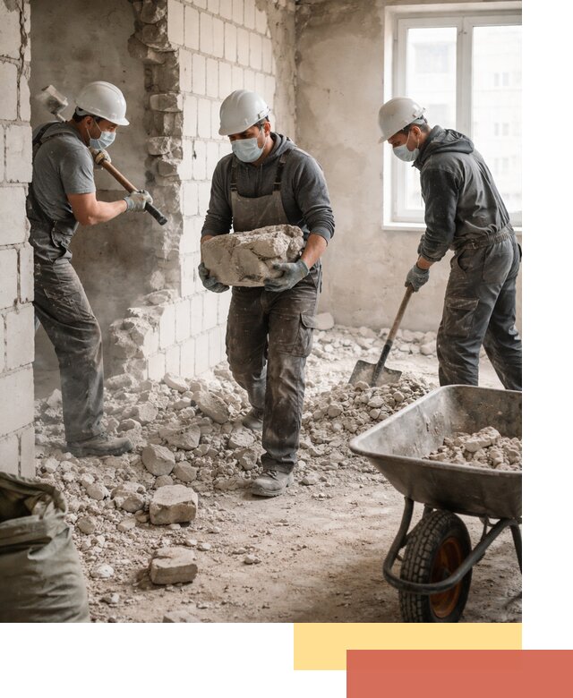 Демонтаж блочных перегородок в Сибае быстро и аккуратно