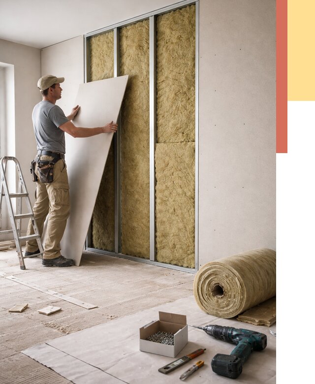 Перегородка из гипсокартона с шумоизоляцией в Сибае от 3206 руб. | ОТДЕЛОЧНИК-Сба