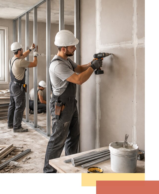 Перегородки из огнестойкого гипсокартона в Сибае под ключ