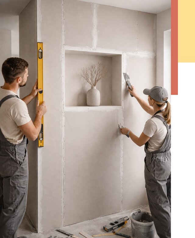 Перегородка из гипсокартона с нишей в Сибае от 3340 руб. под ключ | ОТДЕЛОЧНИК-Сба