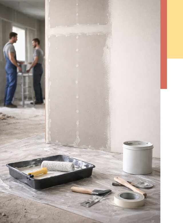 Покраска перегородок из гипсокартона в Сибае от 4624 руб. под ключ | ОТДЕЛОЧНИК-Сба