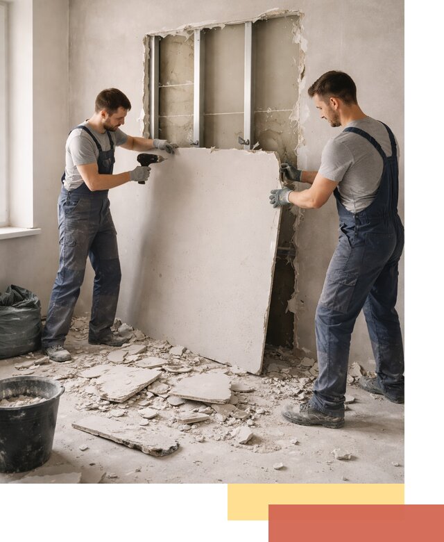 Демонтаж перегородки из гипсокартона в Сибае быстрый и аккуратный