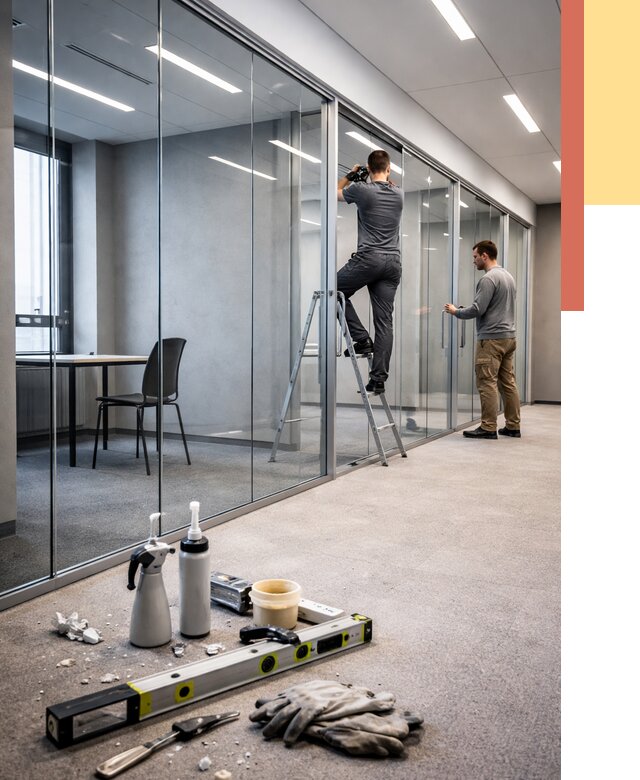 Стеклянные офисные перегородки в Сибае от 8735 руб. — монтаж и установка | ОТДЕЛОЧНИК-Сба