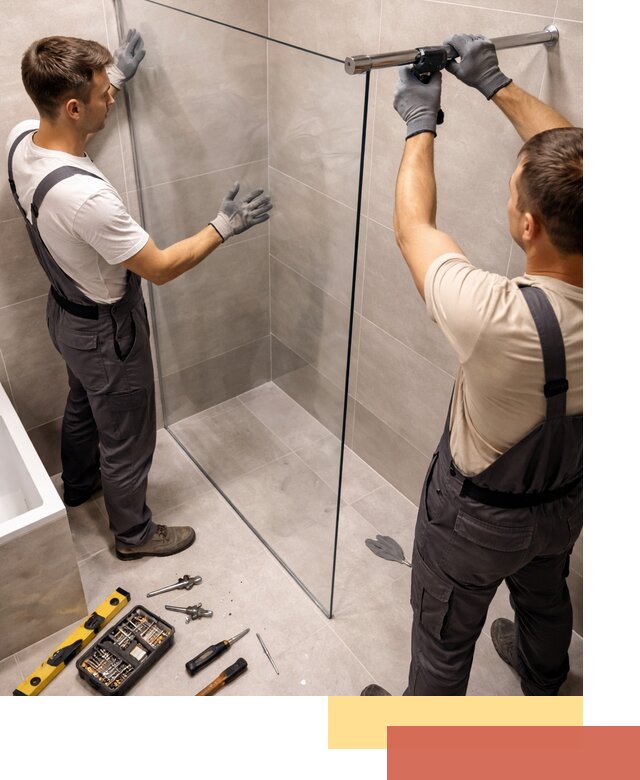 Стеклянные перегородки для душа в Сибае — изготовление и монтаж