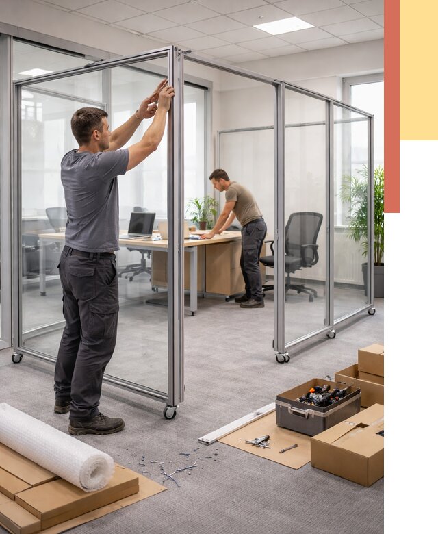 Мобильные офисные перегородки в Сибае от 12845 руб. — установка под ключ | ОТДЕЛОЧНИК-Сба