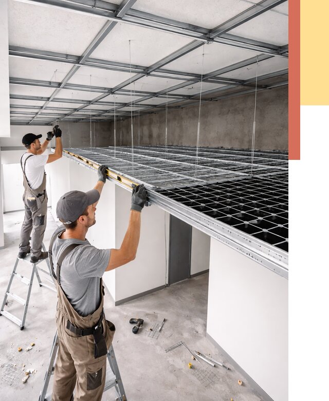 Монтаж потолка грильято в Сибае от 462 руб./м² — быстрая сборка под ключ | ОТДЕЛОЧНИК-Сба