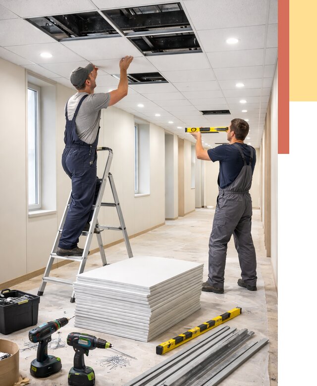 Ремонт потолка Армстронг в Сибае от 4624 руб. — быстро и недорого | ОТДЕЛОЧНИК-Сба