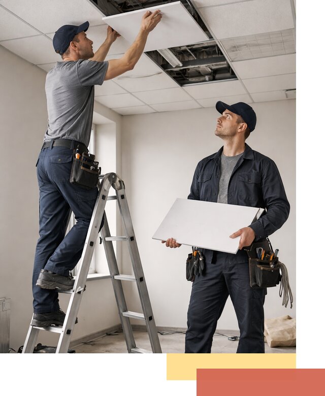 Обслуживание подвесного потолка в Сибае — ремонт и чистка