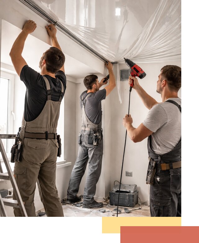 Монтаж глянцевого натяжного потолка в Сибае быстро и качественно