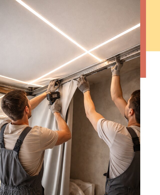 Монтаж натяжного потолка со световыми линиями в Сибае от 1233 руб. | ОТДЕЛОЧНИК-Сба