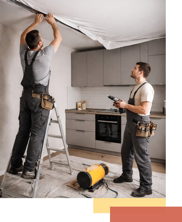 Монтаж натяжного потолка на кухне в Сибае