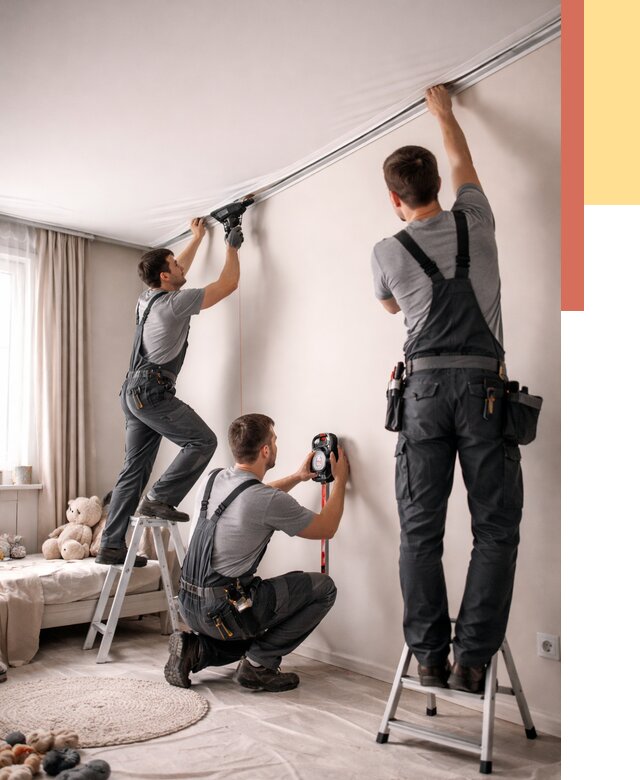 Монтаж натяжного потолка в детской в Сибае от 3597 руб. — быстро и недорого | ОТДЕЛОЧНИК-Сба