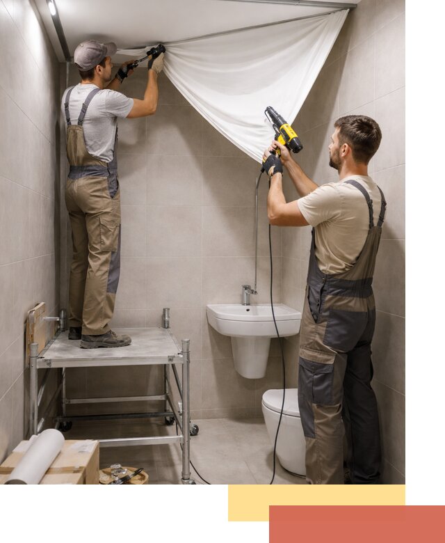 Монтаж натяжного потолка в санузле в Сибае