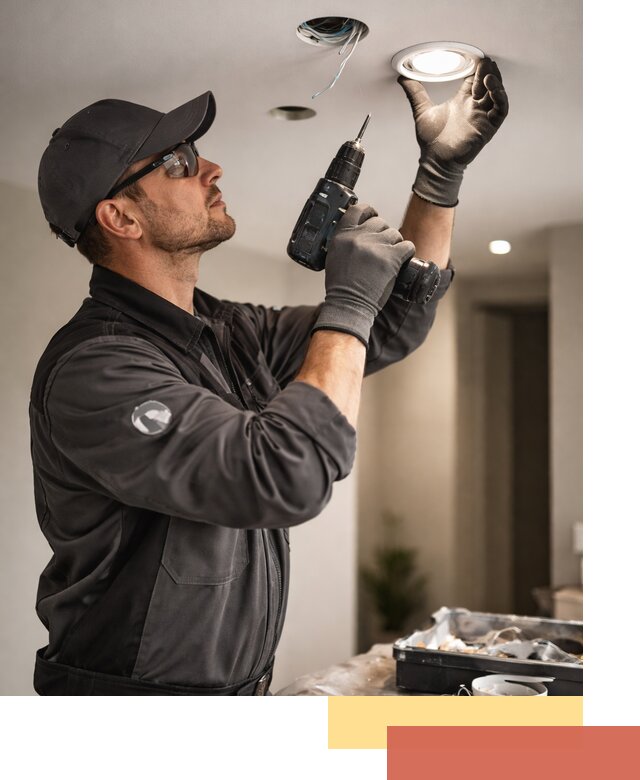 Установка точечных светильников в натяжной потолок в Сибае